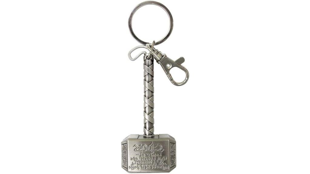 grey thor hammer keychain