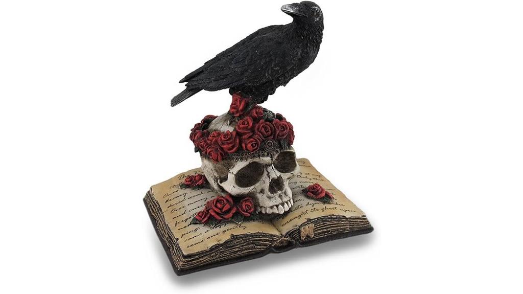 hand painted skull resin statute