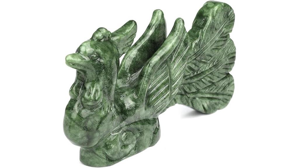 handcrafted jade phoenix figurine