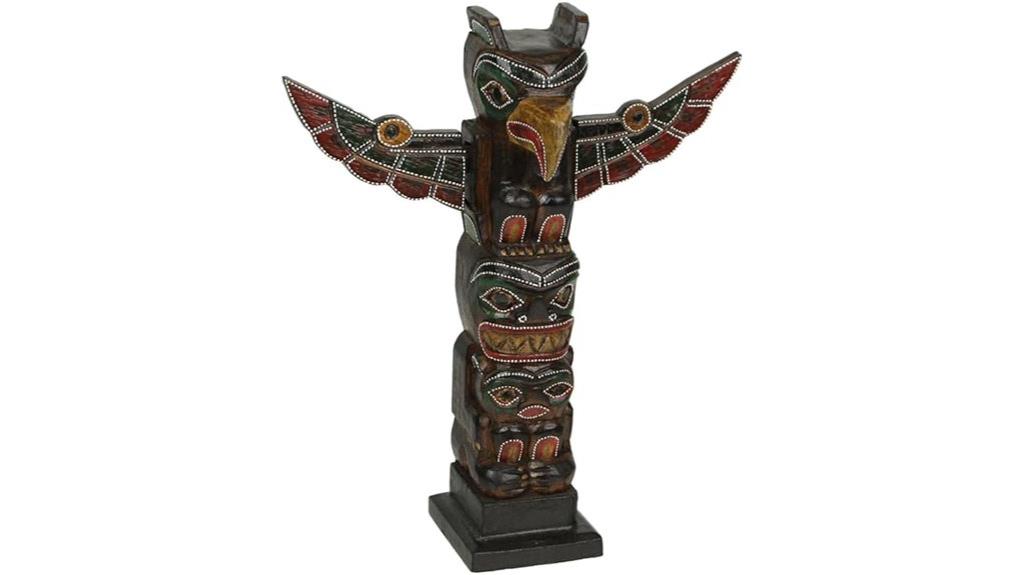 handcrafted wooden eagle figurine
