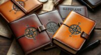 handmade leather compass journals