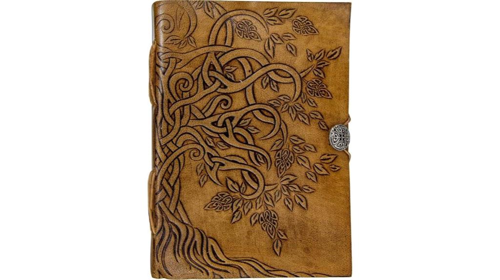 handmade leather tree journal