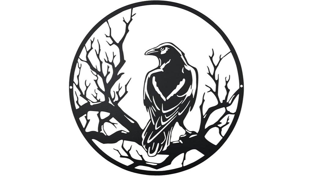 heoclao black crow wall art
