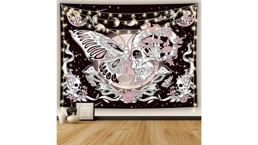 hippie skull tapestry decor