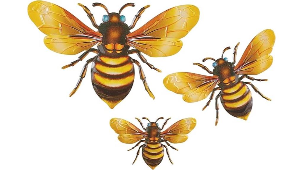 honey bee wall art set