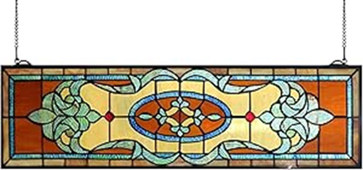 horizontal stained glass panel