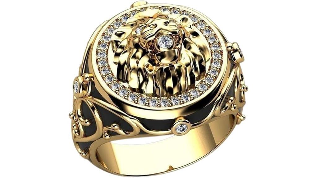 ice lion head ring