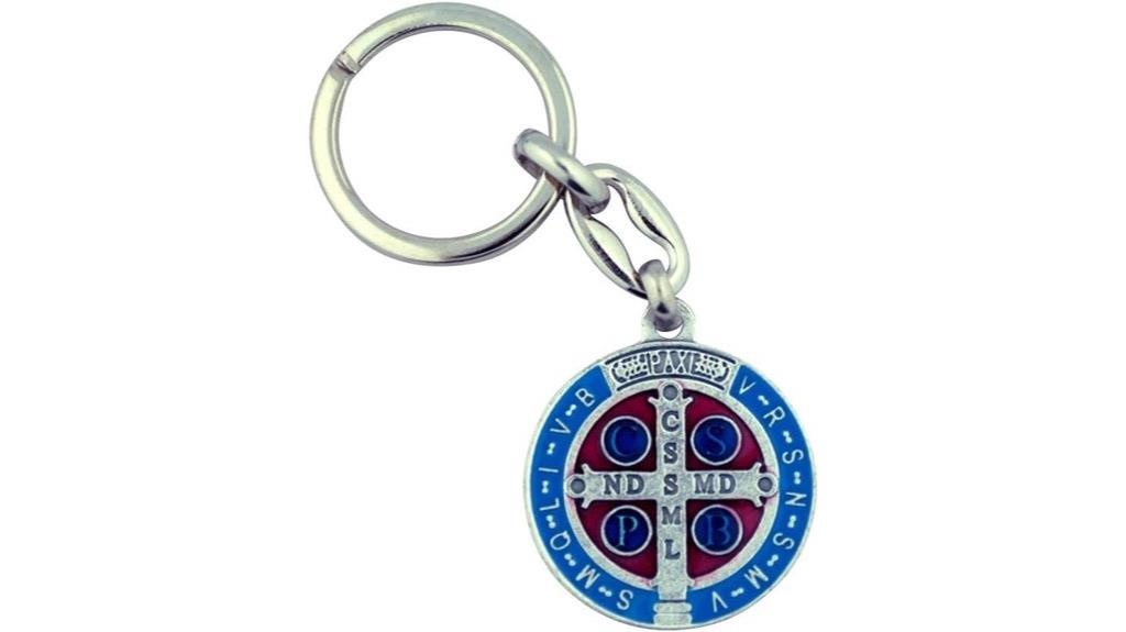 italian handcrafted saint benedict keychain