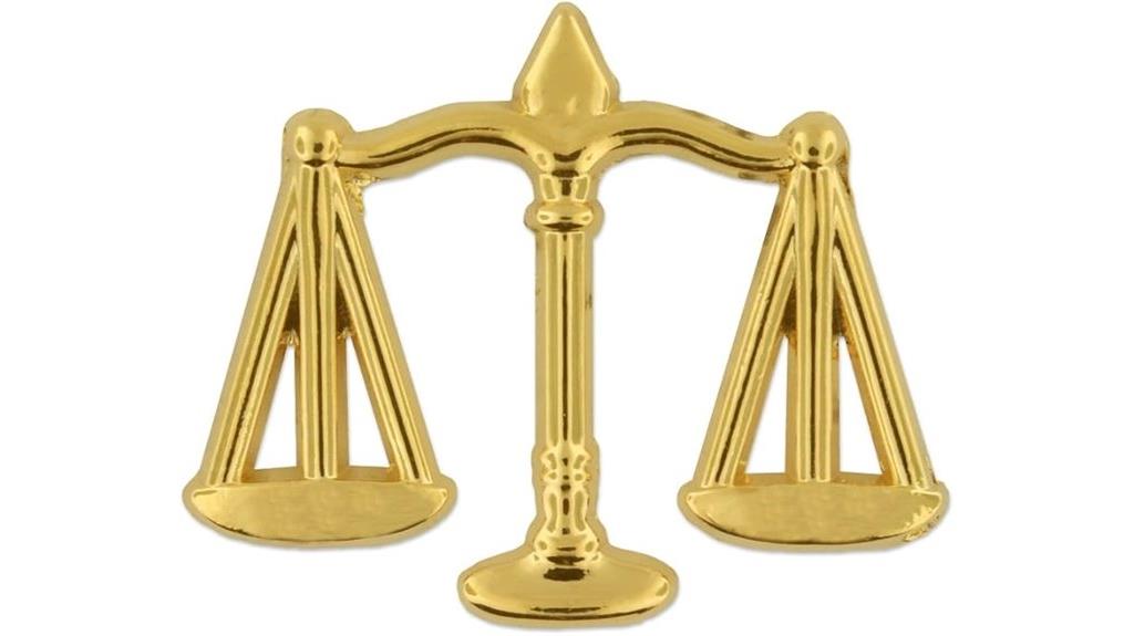justice lawyer lapel pin