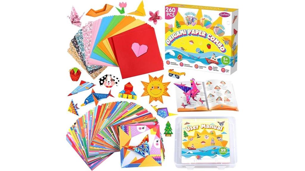 kids origami kit with 260 sheets