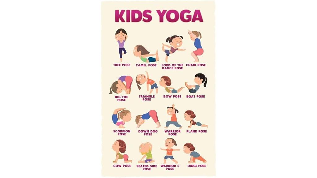 kids yoga pose poster