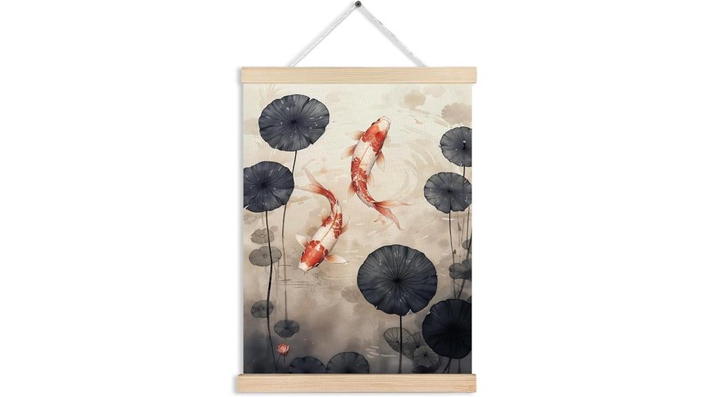 koi fish lotus art