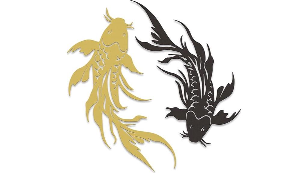koi fish yin wall art