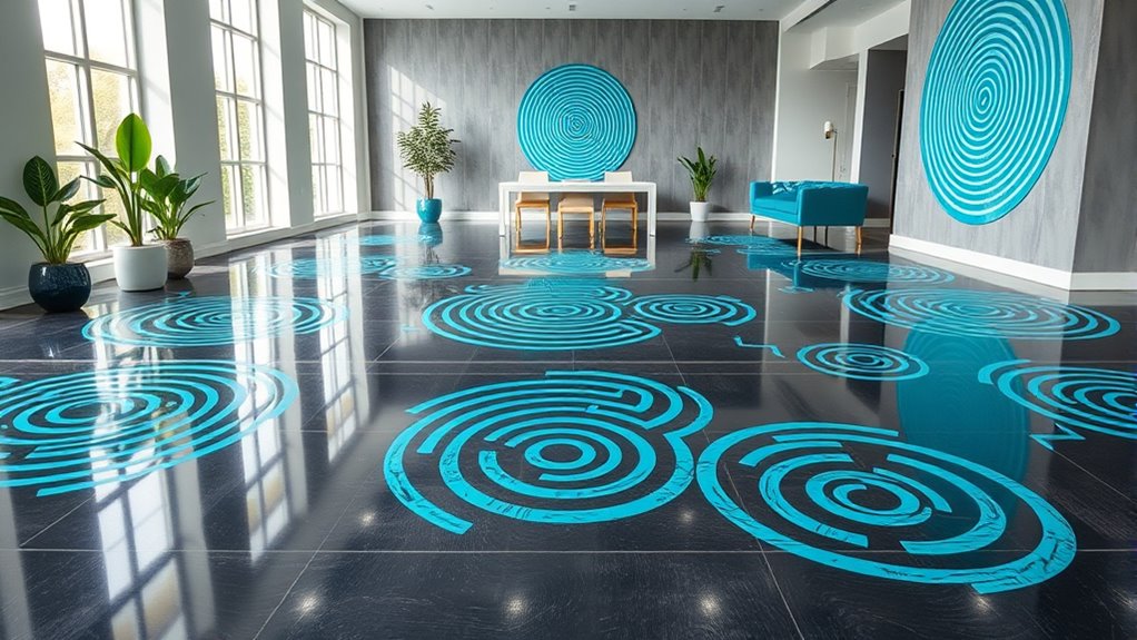 labyrinth vinyl floor decals