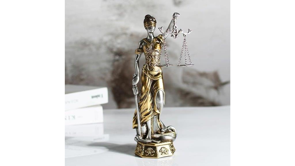 lady justice resin sculpture