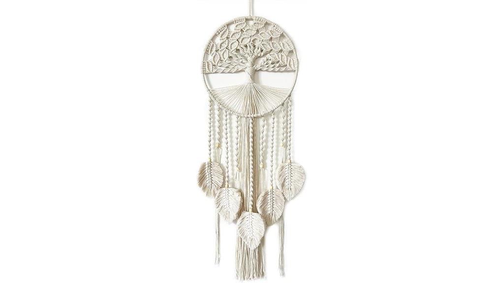 large beige boho wall hanging