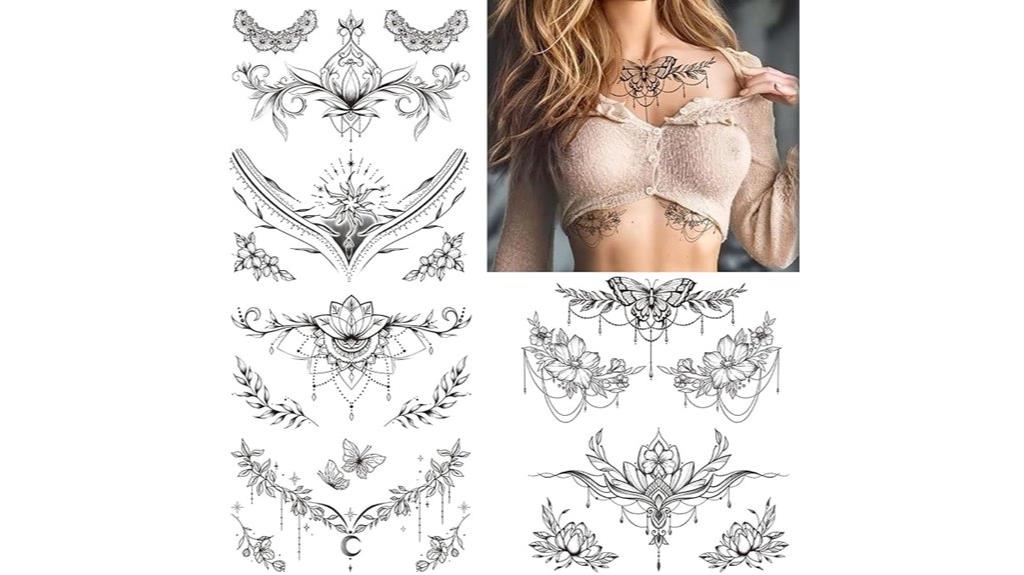 large black floral tattoo sheets