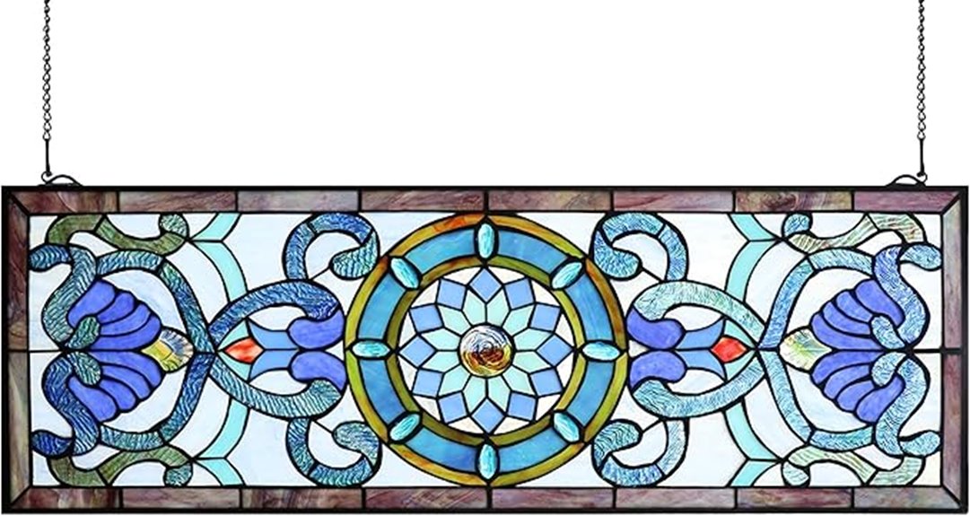 large blue victorian window