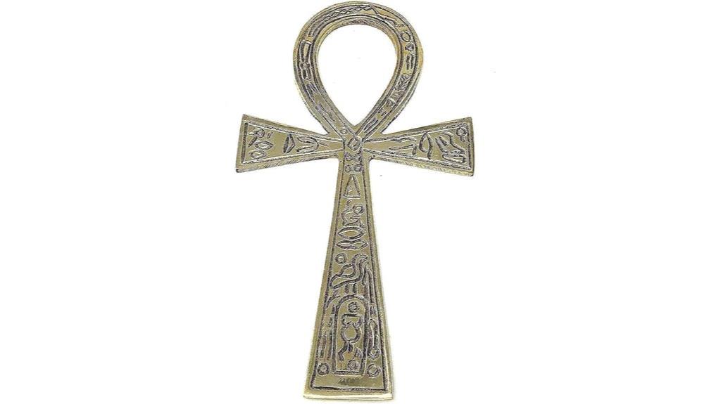 large green brass ankh