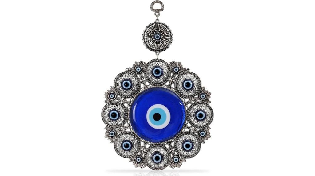 large metal glass evil eye