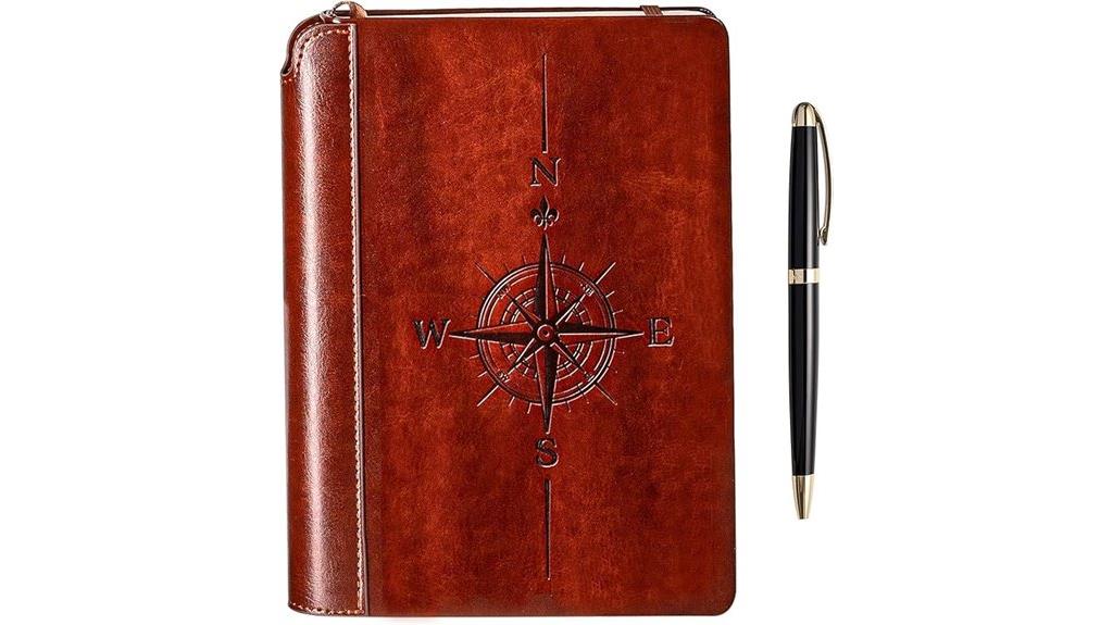 lined journal with pen
