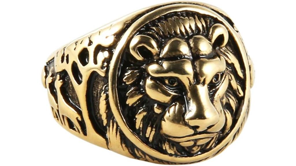 lion head biker ring