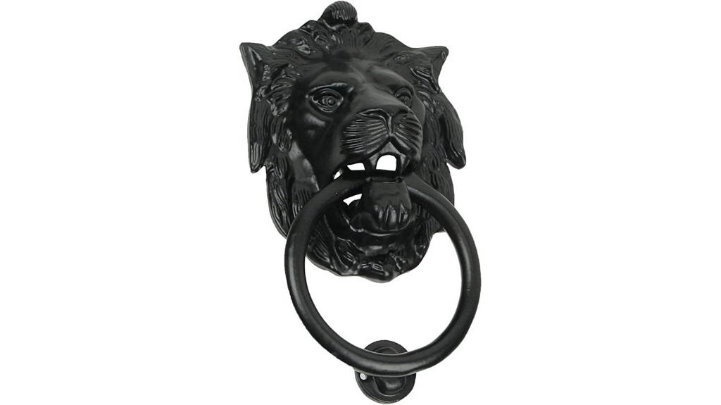 lion head enamel door knocker