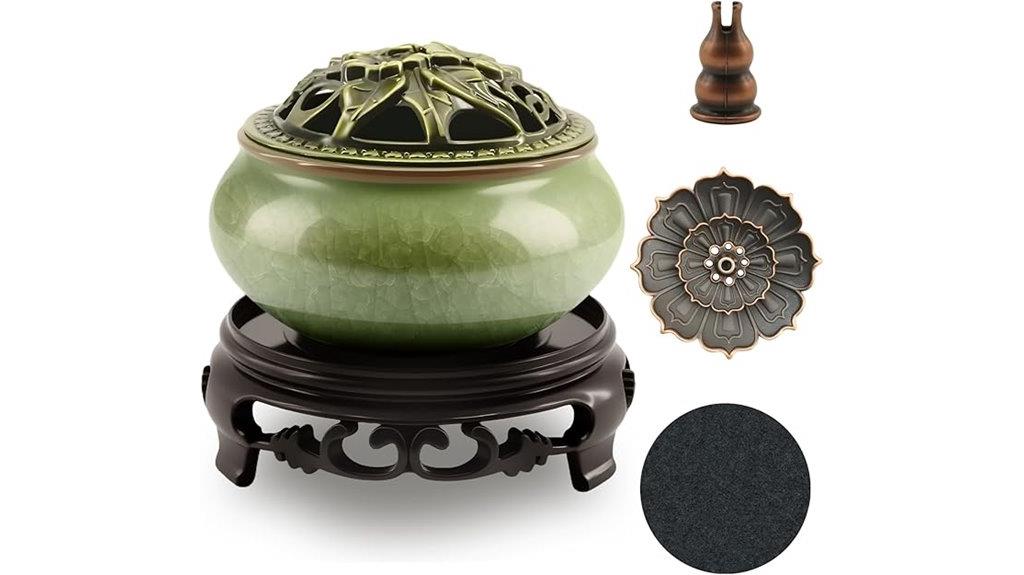 lotus ceramic incense holder
