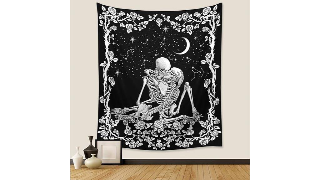 lovers skull tapestry decor