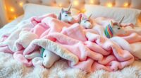 magical cozy unicorn throws