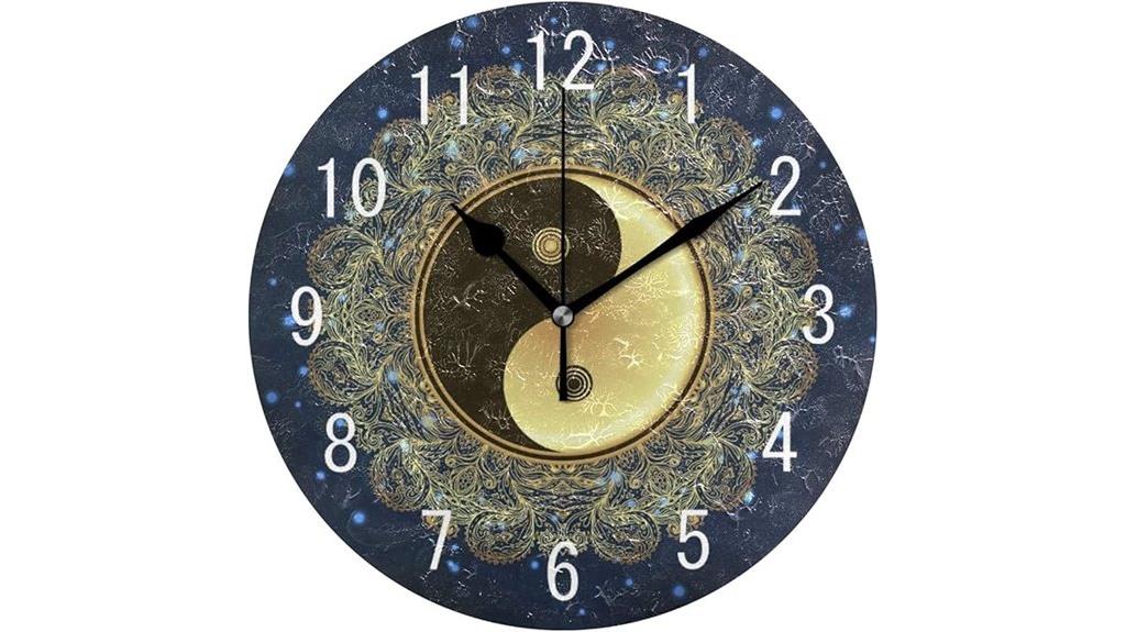 mandala yin yang clock