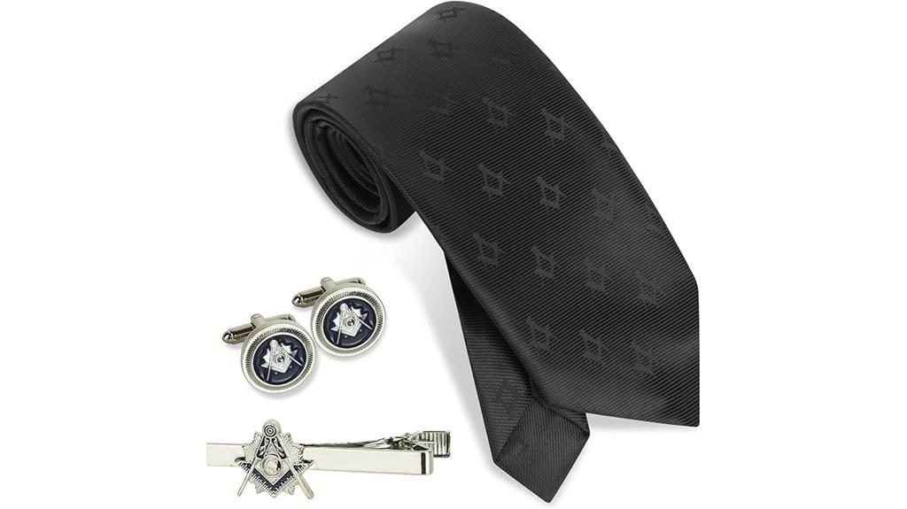 masonic tie cufflink set