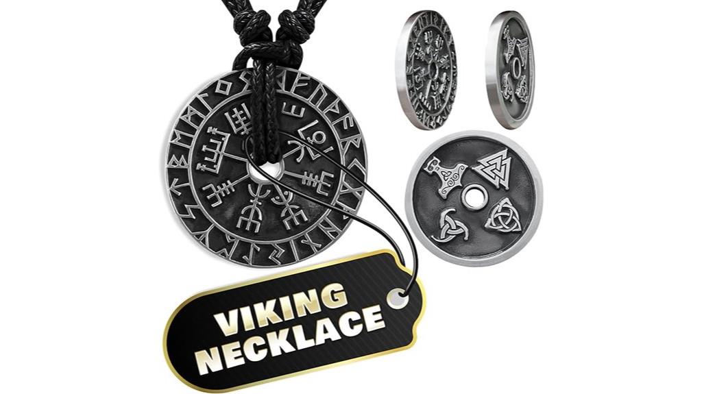 men s double sided viking necklace