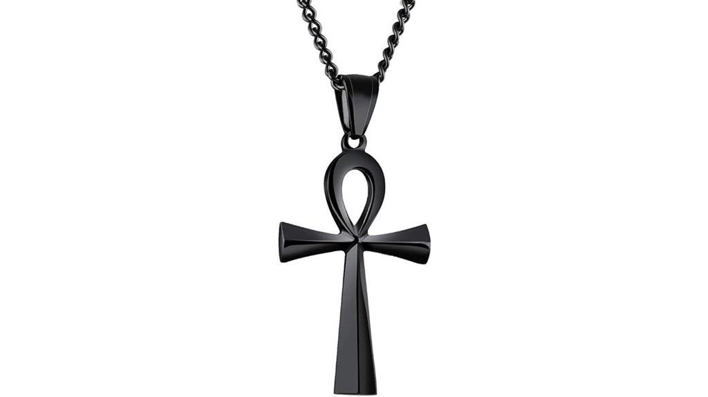 men s steel cross necklace