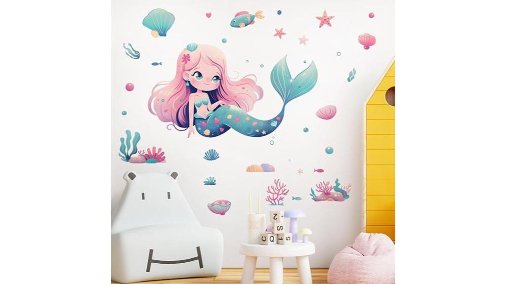mermaid girl wall decals