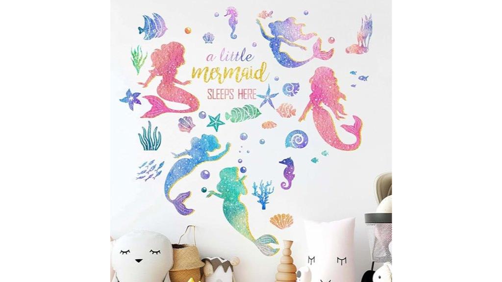 mermaid girl wall stickers