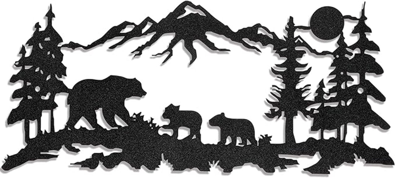 metal bear wall decor