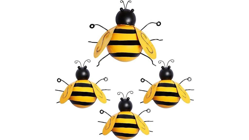 metal bee wall sculptures