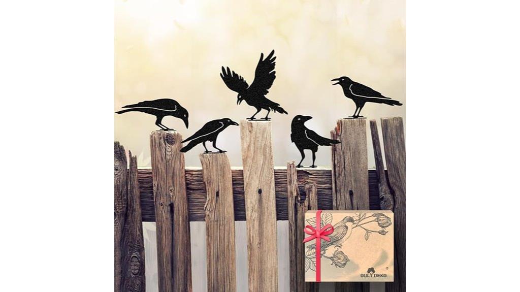 metal crow garden statue