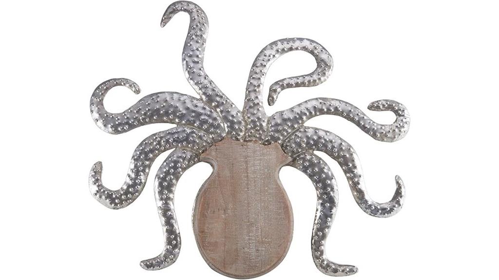 metal wood octopus wall art