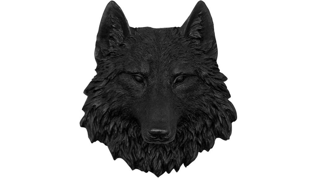 mini faux wolf head