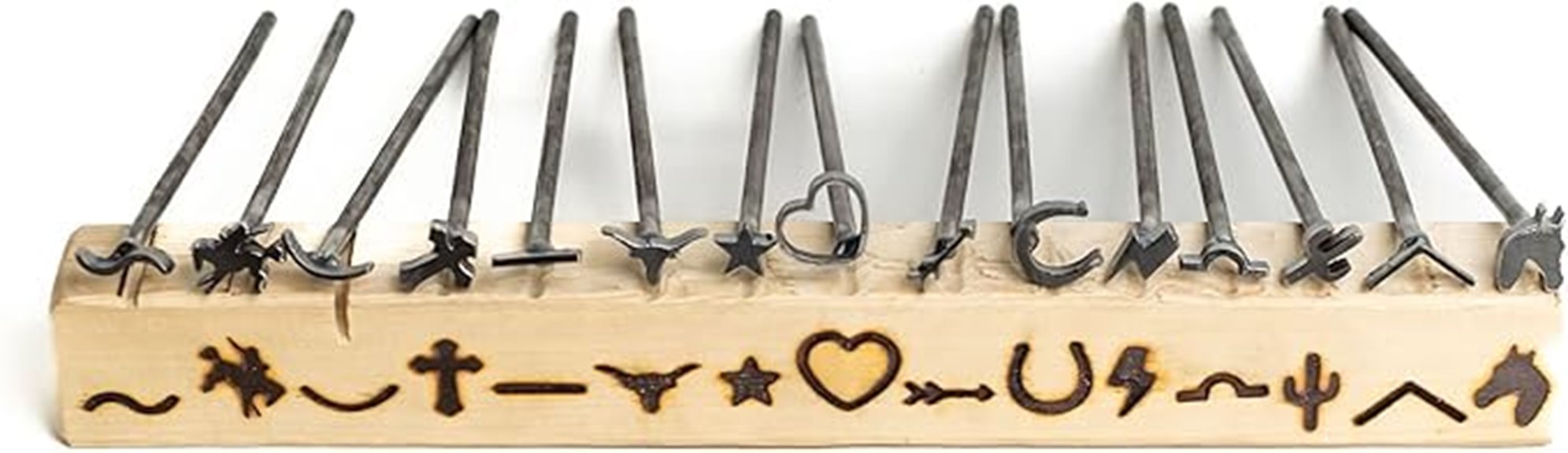 mini steel branding iron set