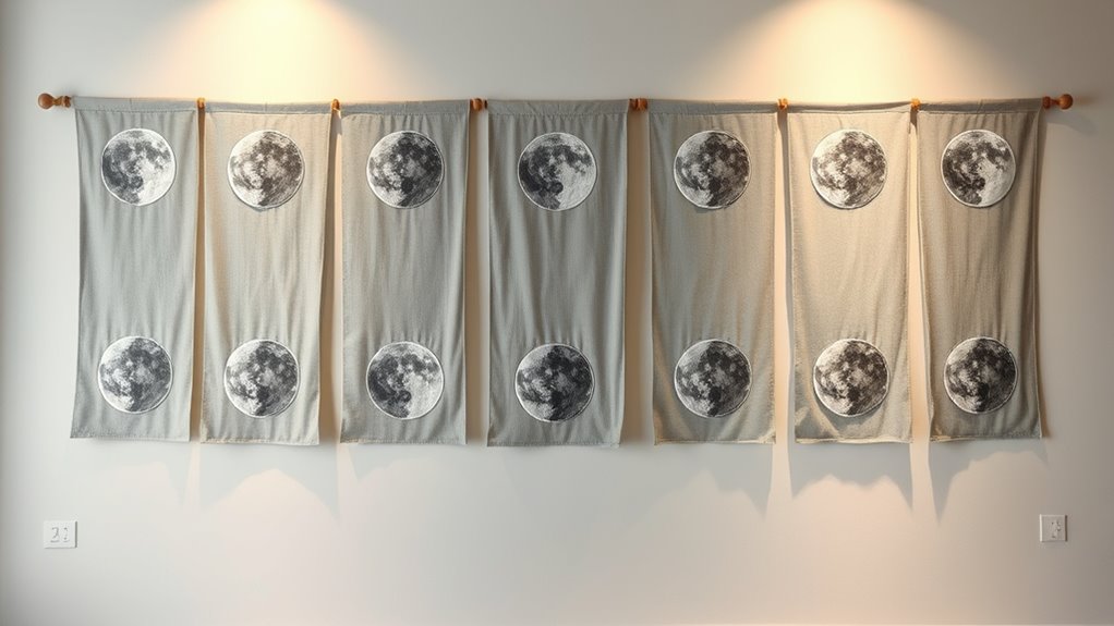 moon phase fabric art