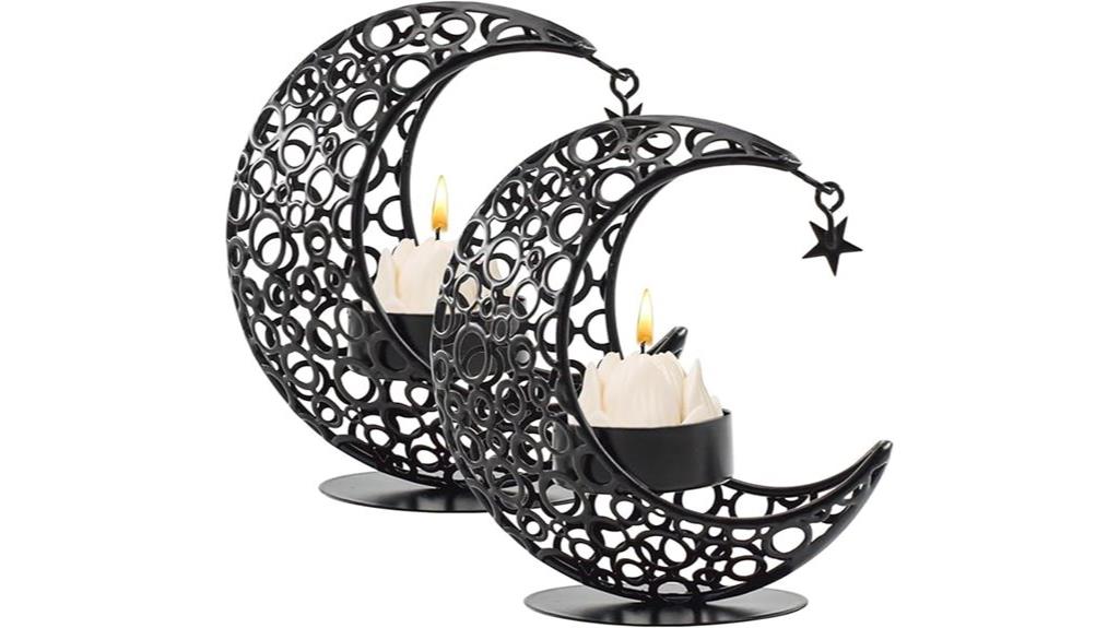 moon themed candle holders