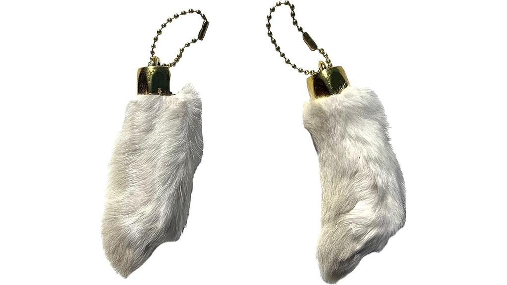 natural rabbit foot keychains