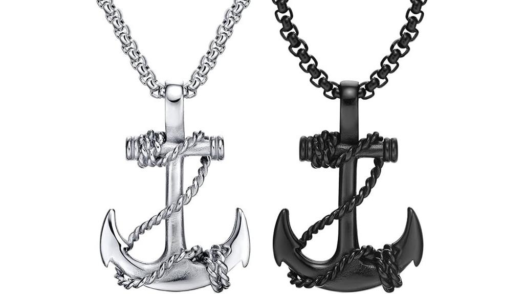 nautical anchor necklace set