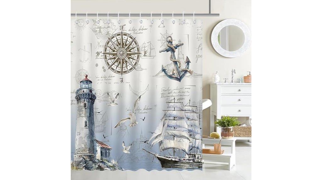 nautical sailboat shower curtain
