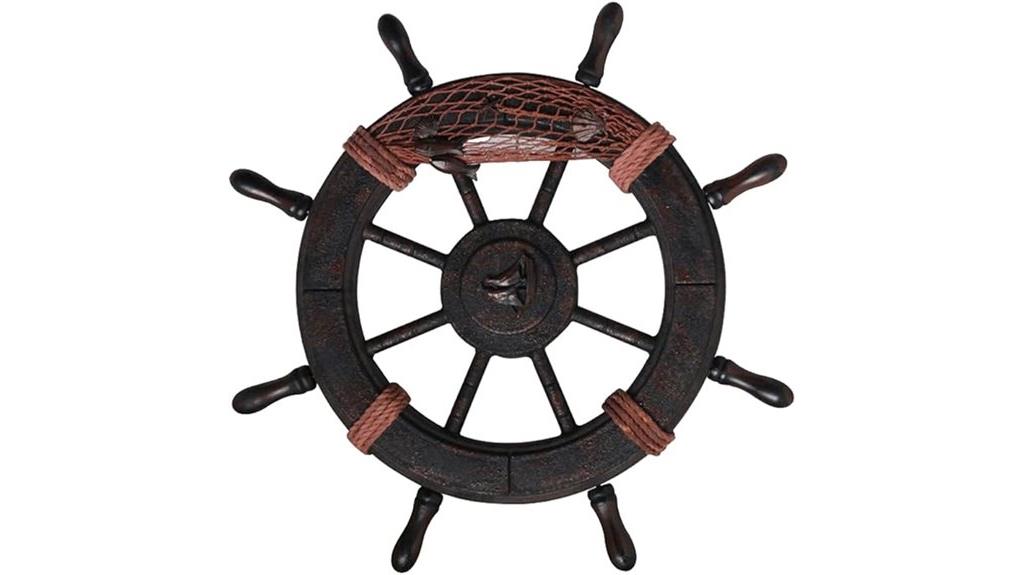 nautical wooden boat wheel
