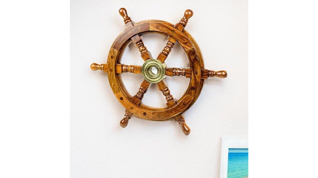 nautical wooden ship wheel