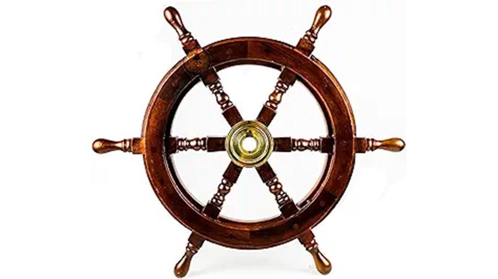 nautical wooden ship wheel